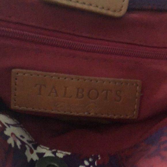 Talbots Purple Multicolor Paisley Medium Satchel Purse Handbag Bag - Picture 9 of 17